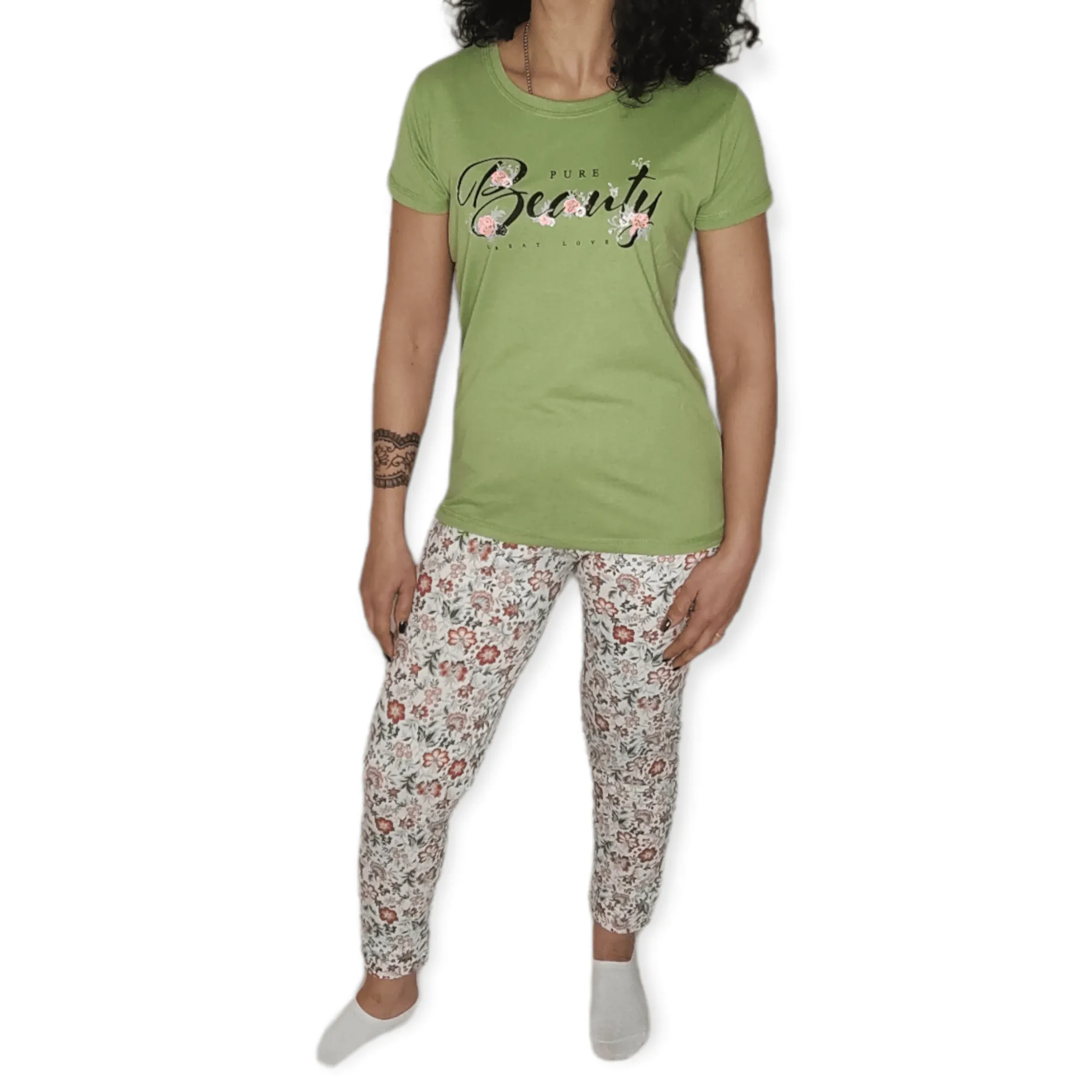 Women Pajama Set - Green "Pure Beauty"