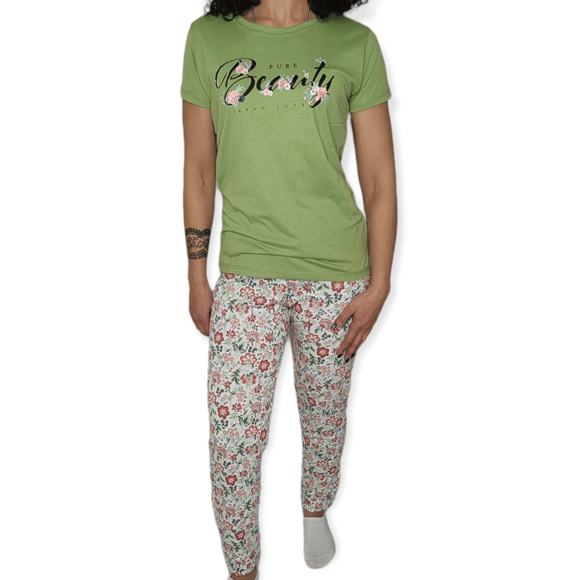 Women Pajama Set - Green "Pure Beauty"