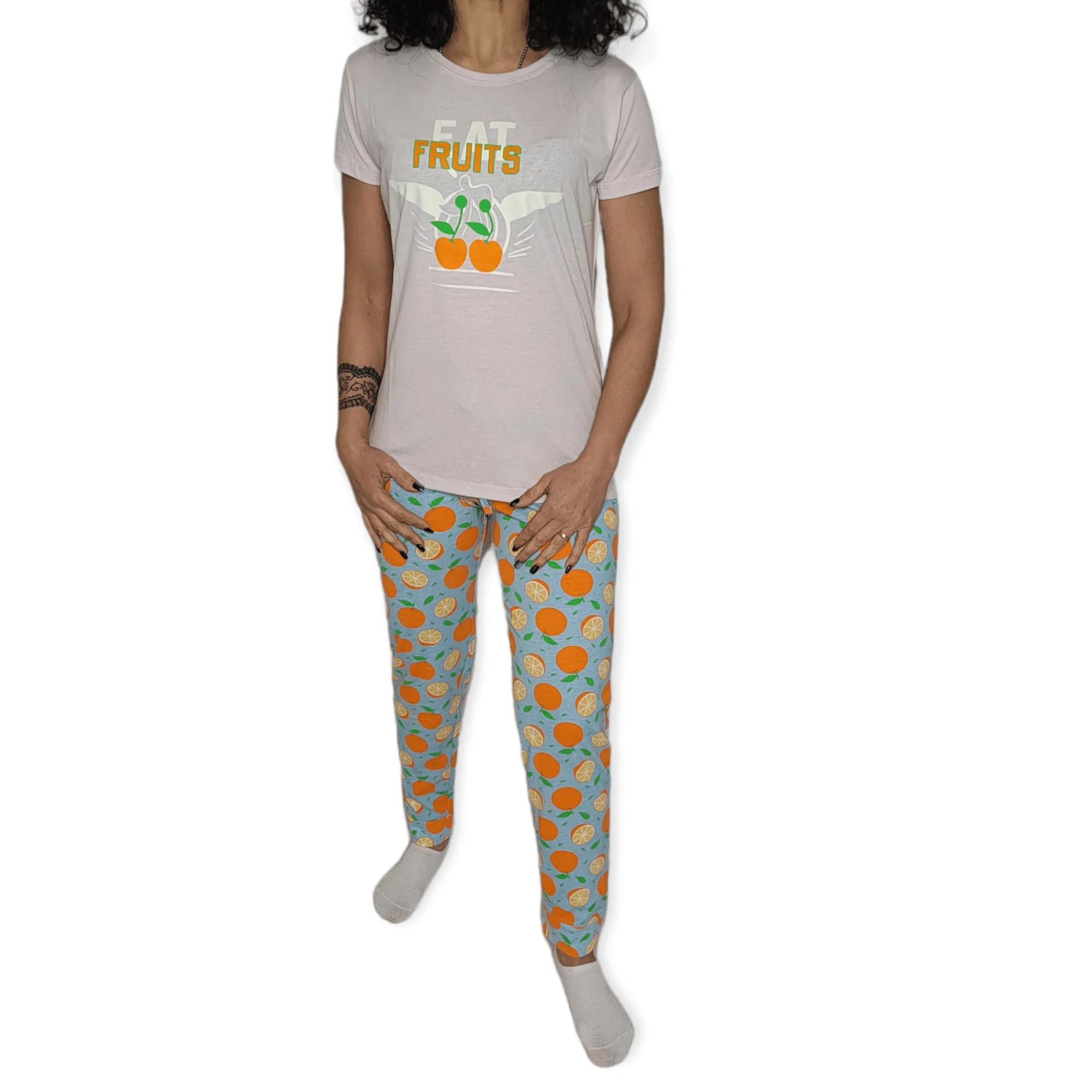 Women Pajama Set - "Eat Fruits"