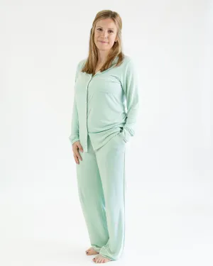 Women's Long Pajama Set in Aqua