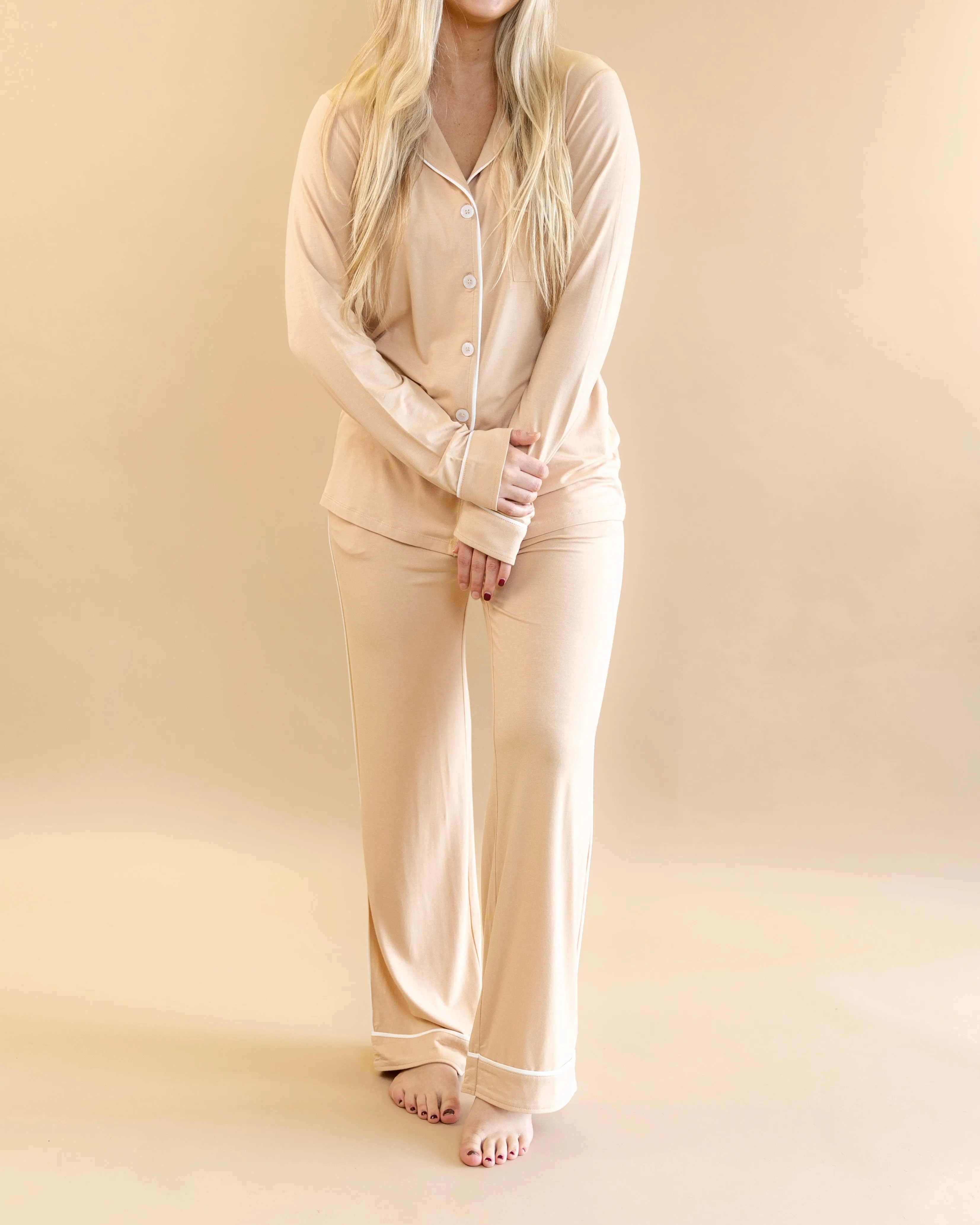 Women's Long Pajama Set in Bonfire