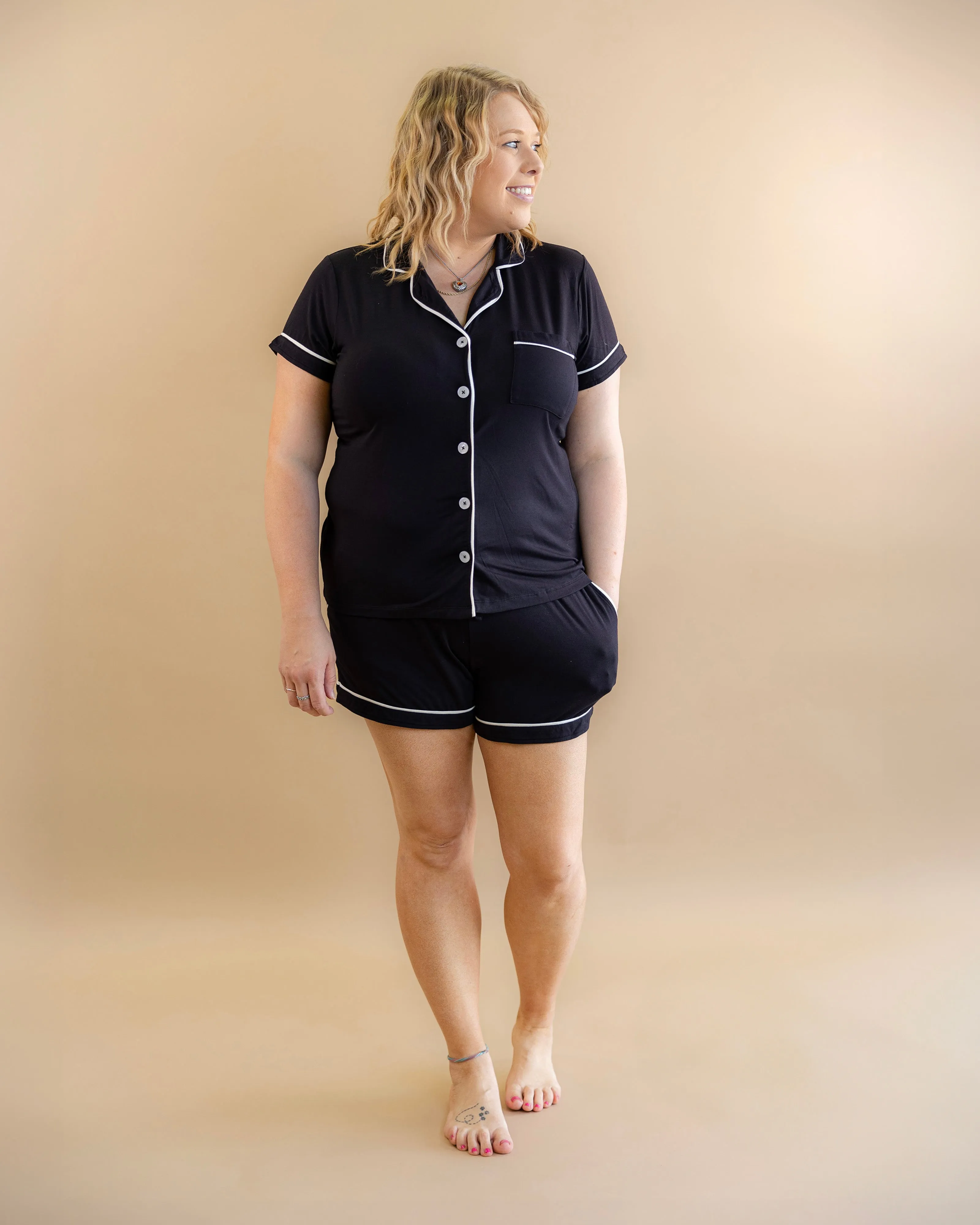 Women's Short Pajama Set in Black